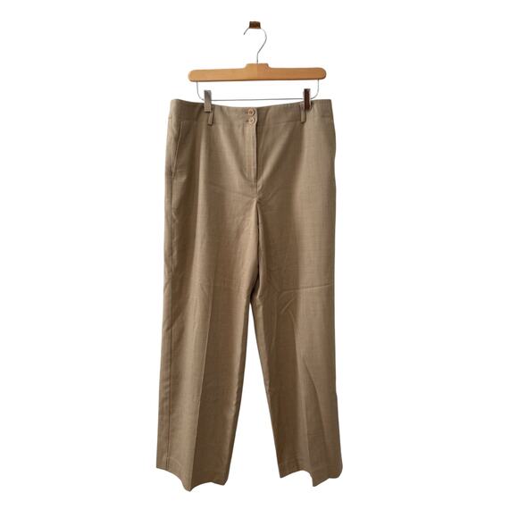 Talbots Wide Leg Italian Stretch Wool Pants Tan 12P - Picture 1 of 5